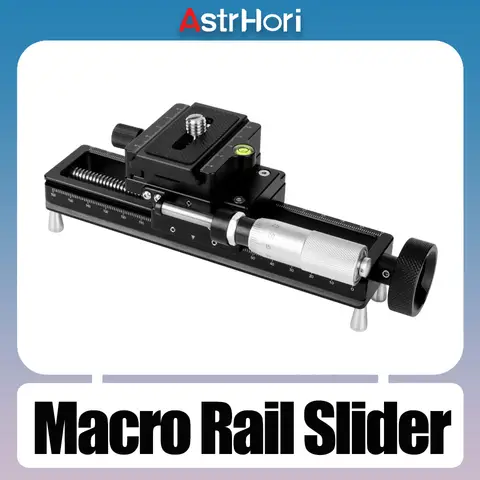 AstrHori AH-MGA170 Macro Focusing Rail Slider with Arca Quick Release Plate for Camera Macro Photography with 1/4” Screw Holes