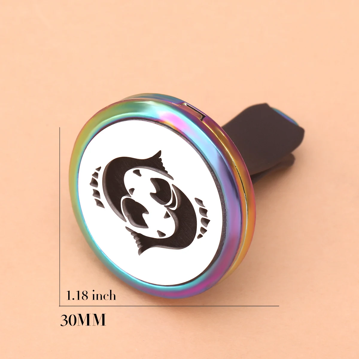 Colorful Car Aromatherapy Stainless Steel Perfume Jewelry Car Air Freshener Clip Multiple Essential Oil Diffuser Locket Pendants