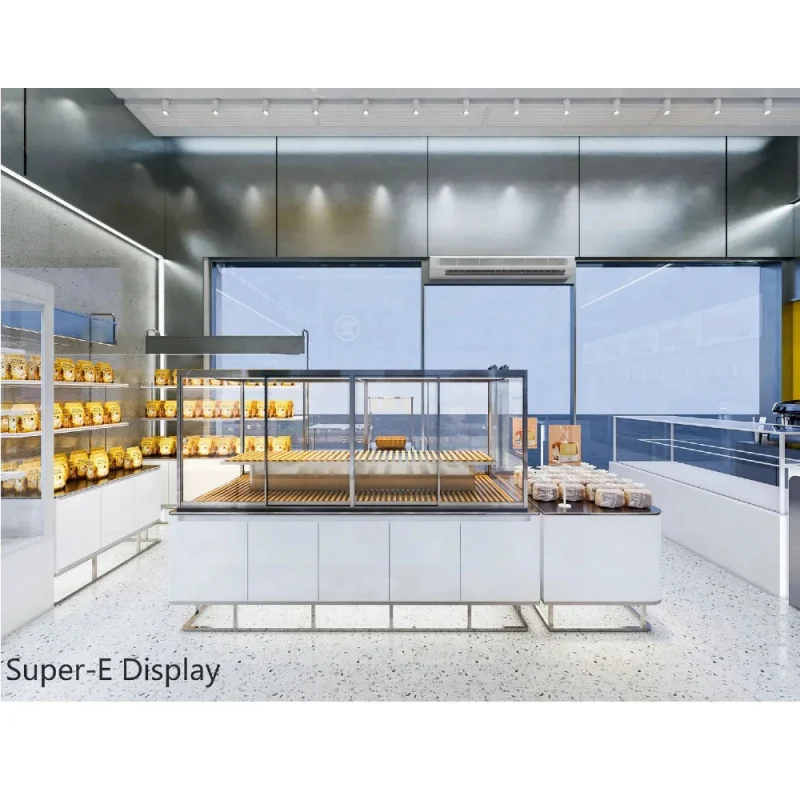 

Customize.Custom Made Modern Bread Display Cabinet Bakery Retail Shop Fittings and Store Decoration