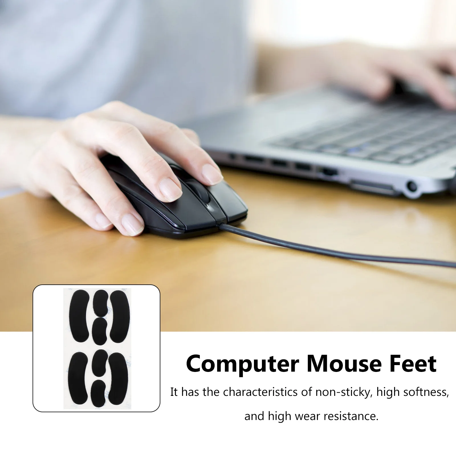 

2Sets Mouse Feet Silicone Skates Replacement for Rival 300 Gaming Mouse Smooth Glide High Wear Resistance Computer Accessory