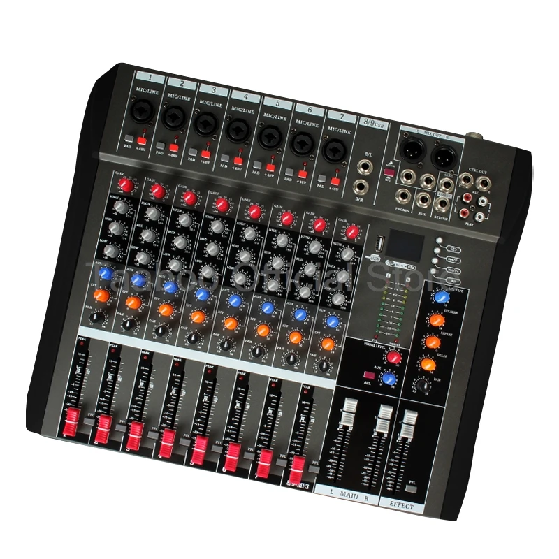 6/8/12 Channel Sound Audio Mixer with Power Amplifier USB Integrated Professional Sound Box Equalizer Mixing Console Eequipment