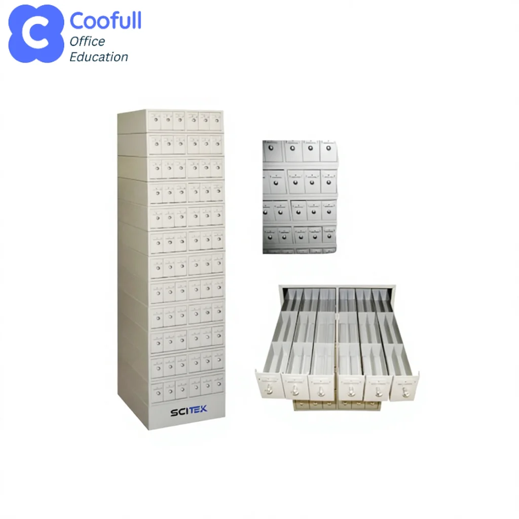 

Выдвижной шкаф OEM из высококачественной холоднокатаной стали с 72 ящиками, вместимостью около 55000 единиц, для лабораторий