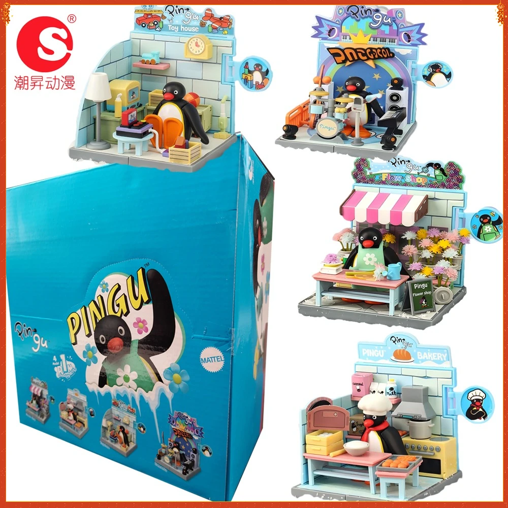 Nowa Oryginalna Modna Seria Sound Pingu Dream House Blind Box Urocze Niespodzianki Kolekcjonerskie Figurki Zabawki Ozdoby na Biurko Prezenty dla Chłopców i Dziewcząt