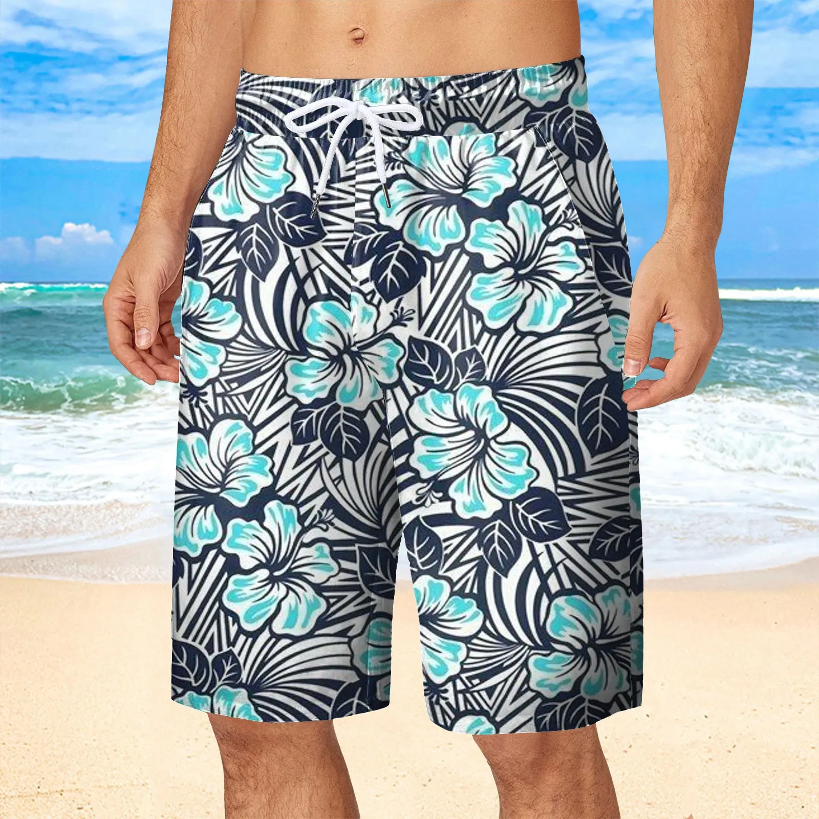 New Funny Popular Mens Hawaii Beach Shorts Surf Board Shorts Sportwear Vacation Pants Boy Short Summer Cool Ventilate Clothing