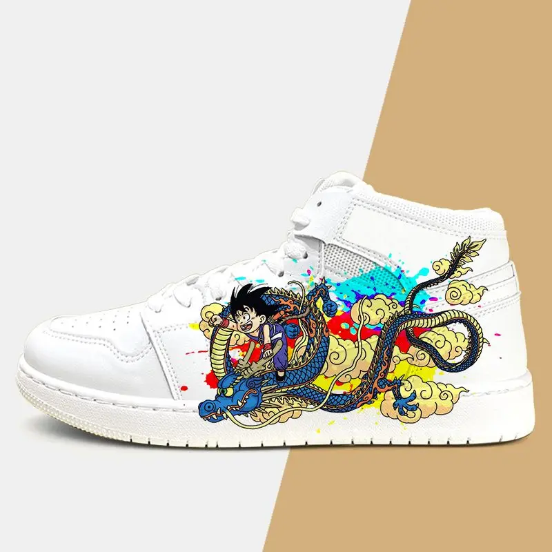 لعبة دراغون بول أنيمي جوكو رجل أحذية رياضية كاجوال حذاء أبيض طالب الراحة الرياضية حجم كبير أحذية مفلكنة Zapatillas De Hombre