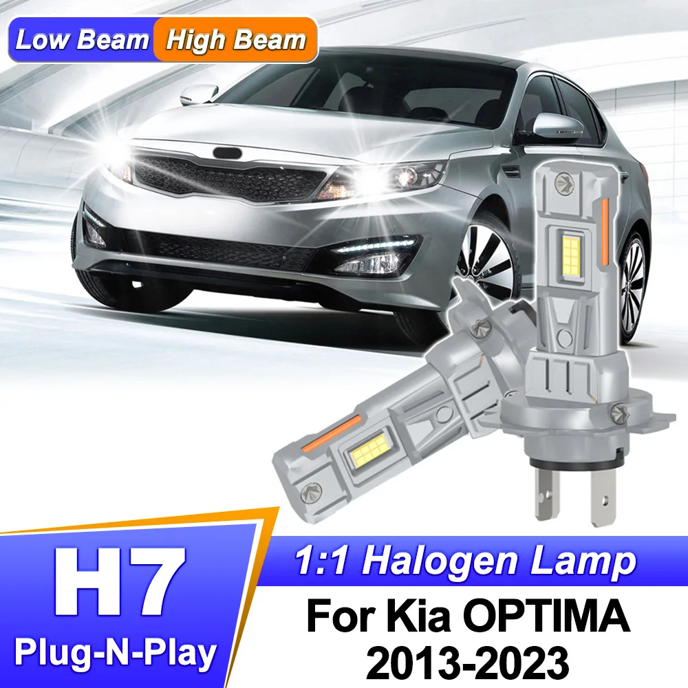 

For Kia OPTIMA 2013-2023 LED Canbus Headlight Bulbs 30000LM H7 Canbus Led High Low Beam Kit 12V 6000K Auto Lamp Plug And Play