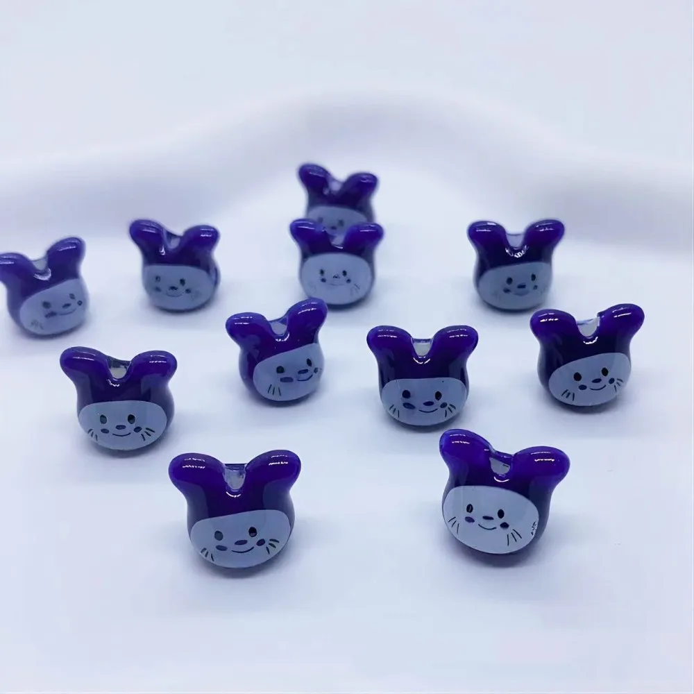 10Pcs Ceramic Colorful Chinchillas Ceramic Beads Rabbit Beads Cute Rabbit Ceramic Beads Animal Cute Rabbit Shape Porcelain Bead