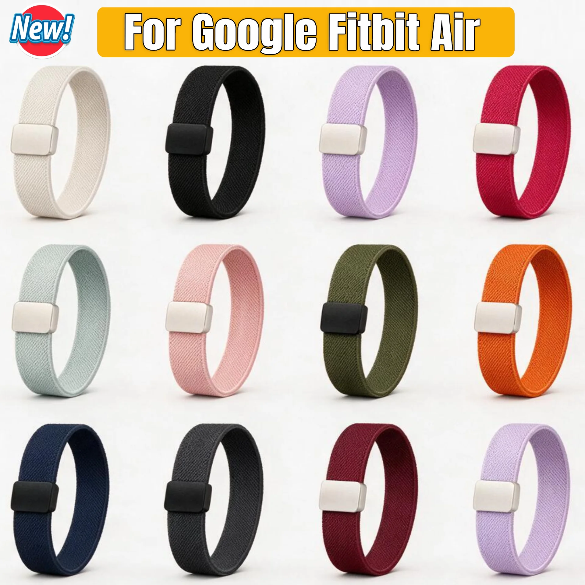  ﻿ Nylon-Elastisches Sportuhrenarmband für Google Fitbit Air Armband Magnetisches Atmungsaktives Armband Zubehör für Männer und Frauen