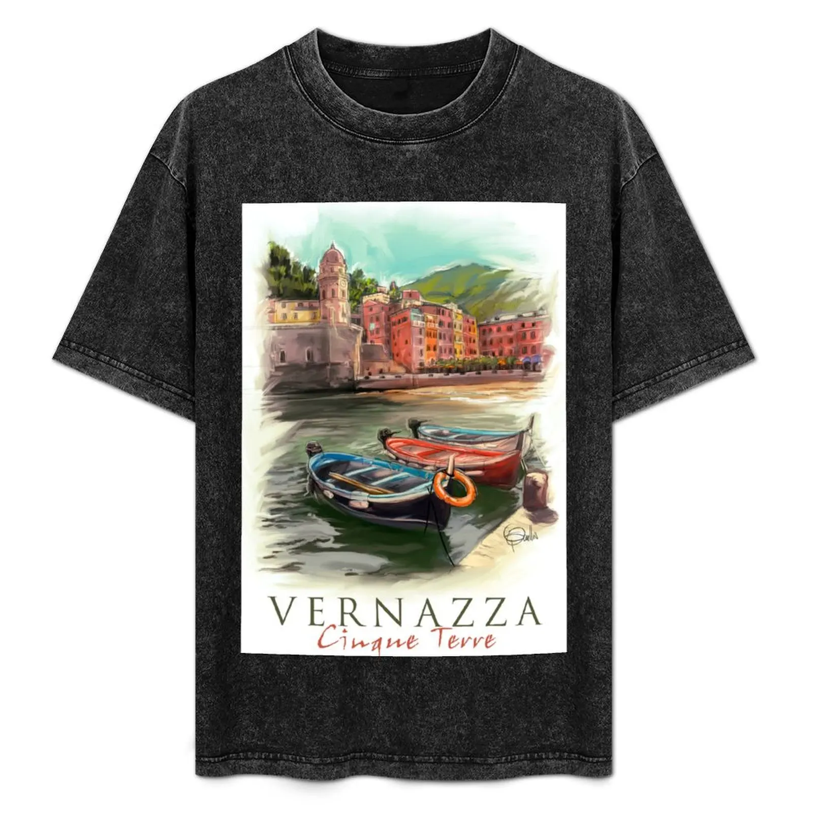 

Vernazza Cinque Terre T-Shirt Light Athletic Short Sleeve Tee Shirt