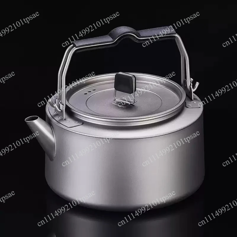 Pure Titanium Portable Kettle Outdoor Camping Travel Large Capacity Coffee Tea Brewing Kettle Light Camping