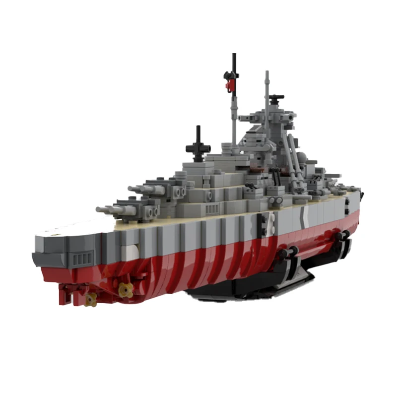 MOC-151996 Military Warship Series Building Block DIY Mini Customized Battleship Model Puzzle Brick Toys Children Christmas Gift