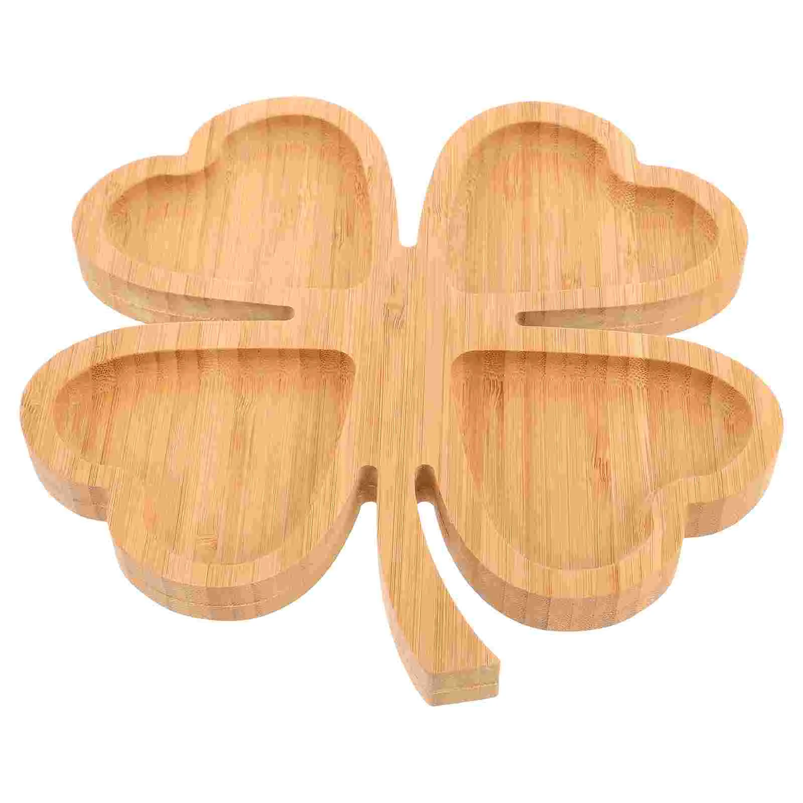 Tray Coffee Table Decor Bamboo Dessert Divided Bed Food Trays for Eating Four Leaf Cake Serving Plate