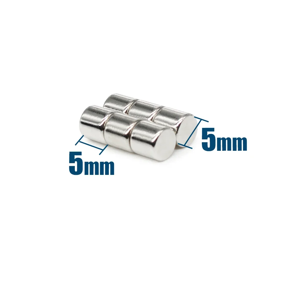 50/100/200/500PCS 5x5mm Mini Disc Super Strong Search Magnet Small Round Neodymium Magnets N35 Fridge Magnetic Sheet 5*5mm