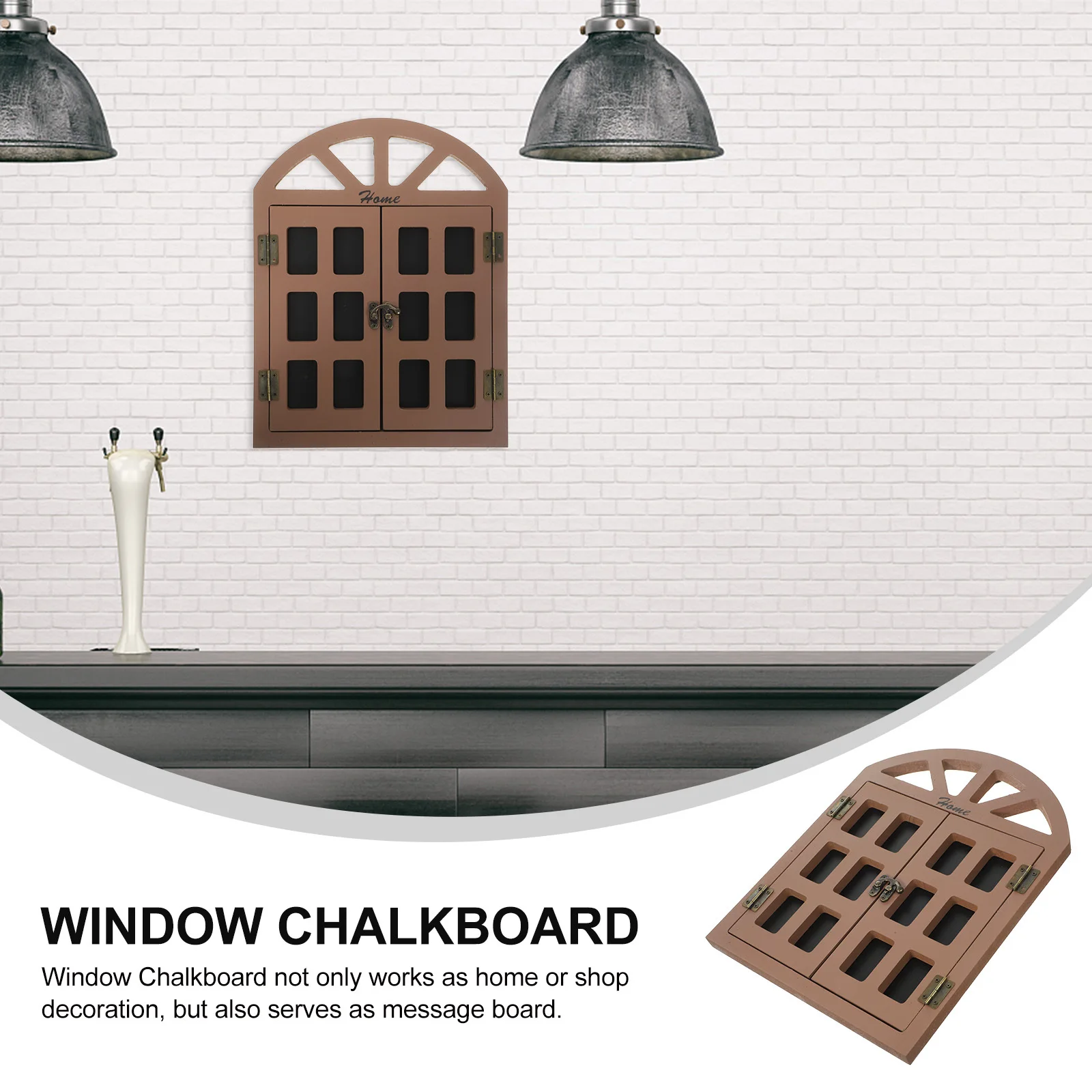 レトロな木製窓黒板吊り下げサイン レストラン ショップ ホームデコレーション用 120x80cm 多機能メニューボード 窓黒板
