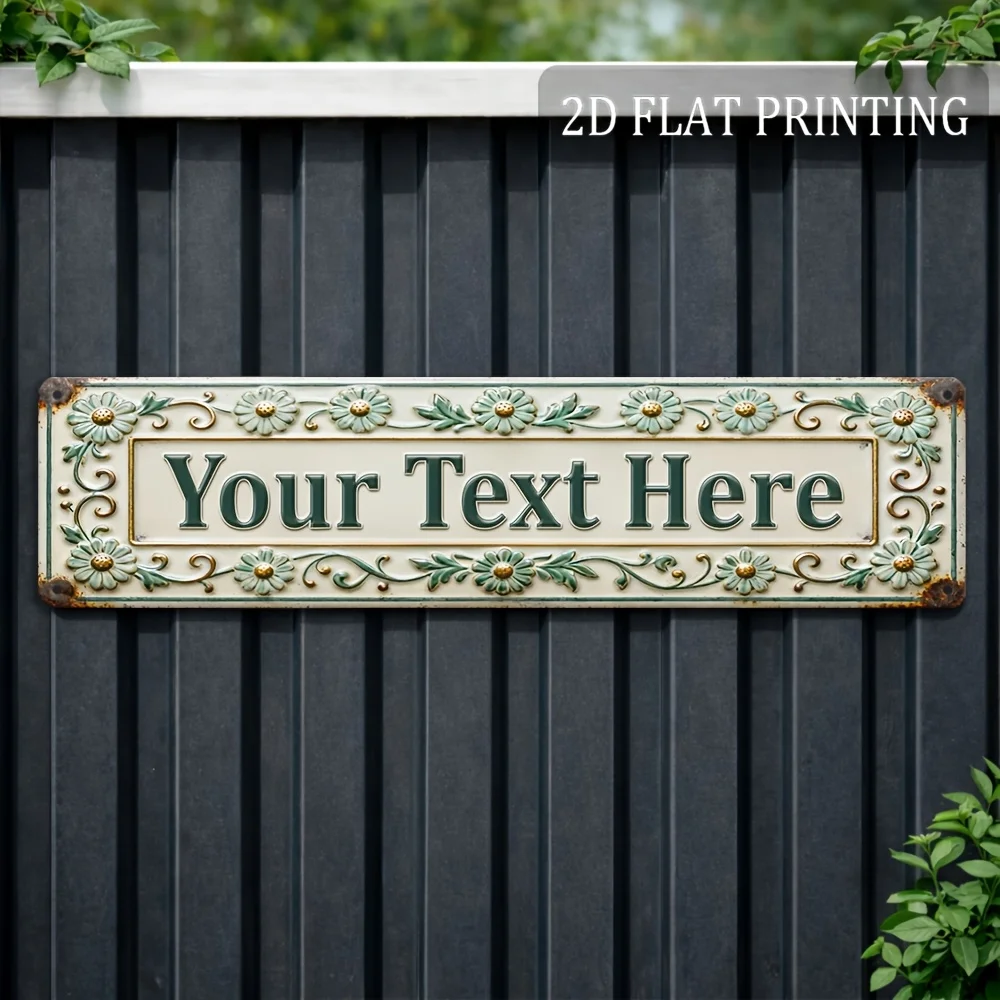 Outdoor Wall Decor, DIY Custom Text Sign, Vintage Metal Signs, Gate, Front Door, Fence, Porch, Yard, Rustic Aluminum Plaque