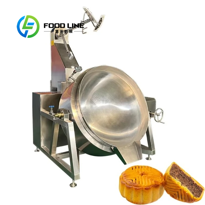 Industrial Paste Processing Mixer  Automatic Steam Planetary Cooking Pot with Agitator Customized