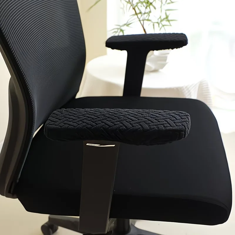 2Pcs/Set New Jacquard Chair Armrest Covers Anti-Dirty Solid Color Desk Armchalr Covers Stretch Chalr Arm Protector Office Use