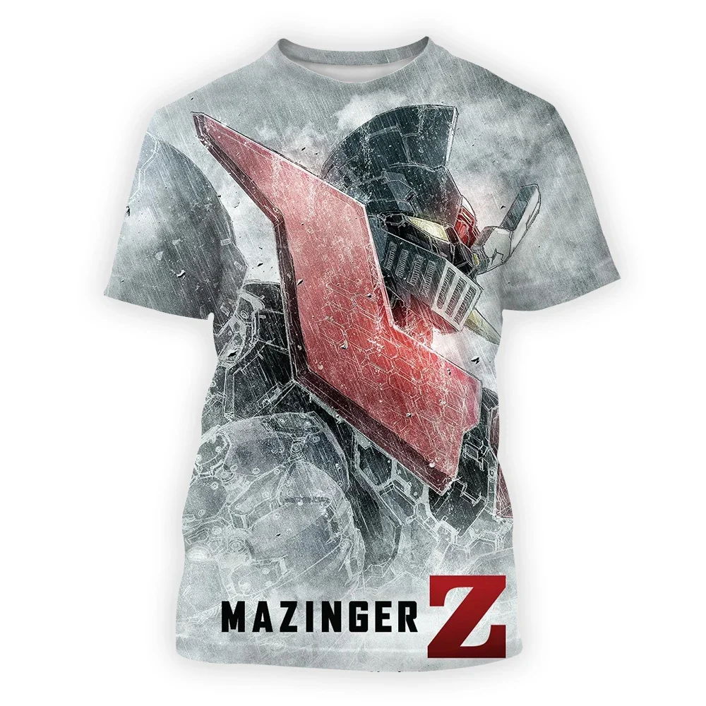 Camiseta informal con estampado 3d para hombre, ropa de calle Punk, Mazinger z, robot de película de anime, Tops Casuales