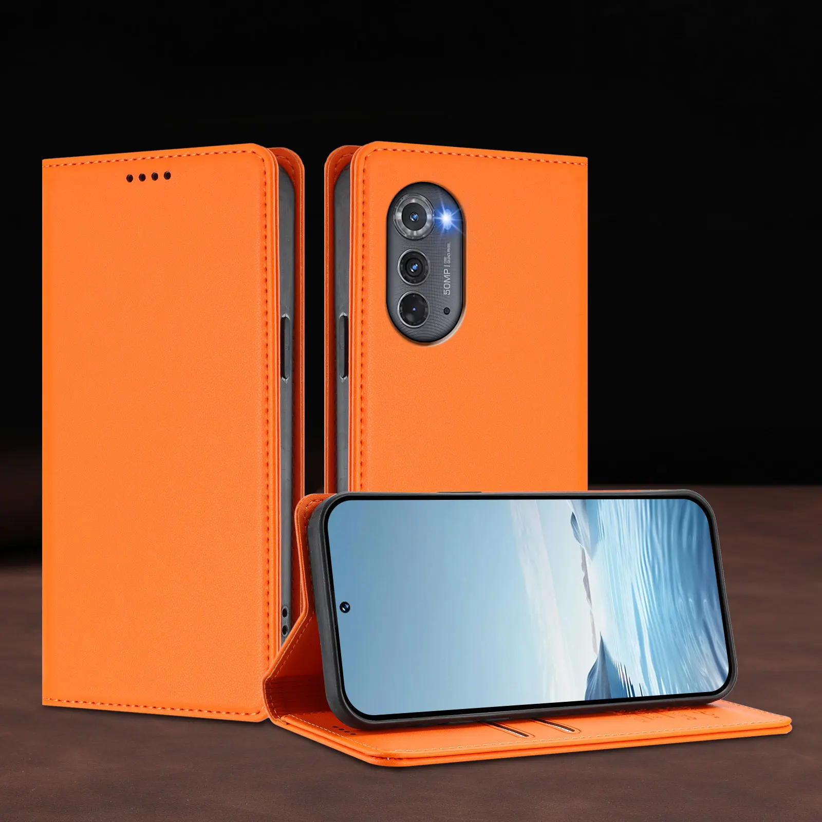 

Кожаный чехол-кошелек для телефона Motorola Moto Edge 2025 2024 2023 2022 Edge S30 X30 с магнитной задней крышкой