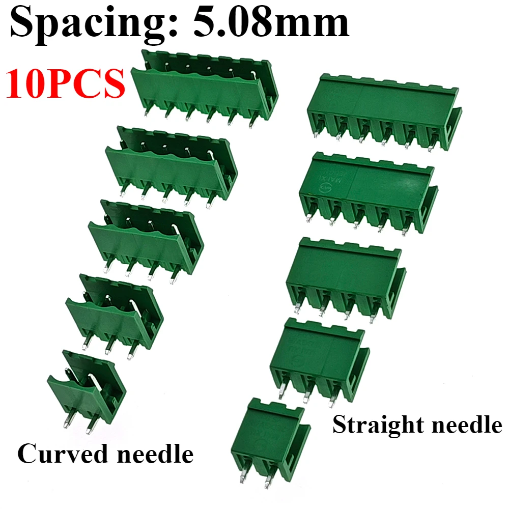 10PCS KF2EDGK 5.08 2EDG PCB 2PIN~12PIN Straight/Curved Needle Connector Plug-In Terminal Block 5.08MM Phoenix Contact Degson