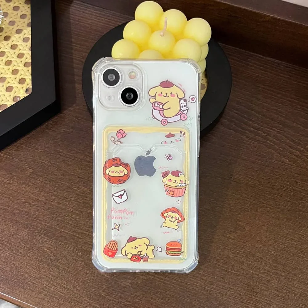 Cute Cartoon Anime Role Cinnamon Phone Case for IPhone 11 12 13 14 15 Pro Max X XR XS 7 8 Plus Soft Tpu Wallet Cover Card Holder