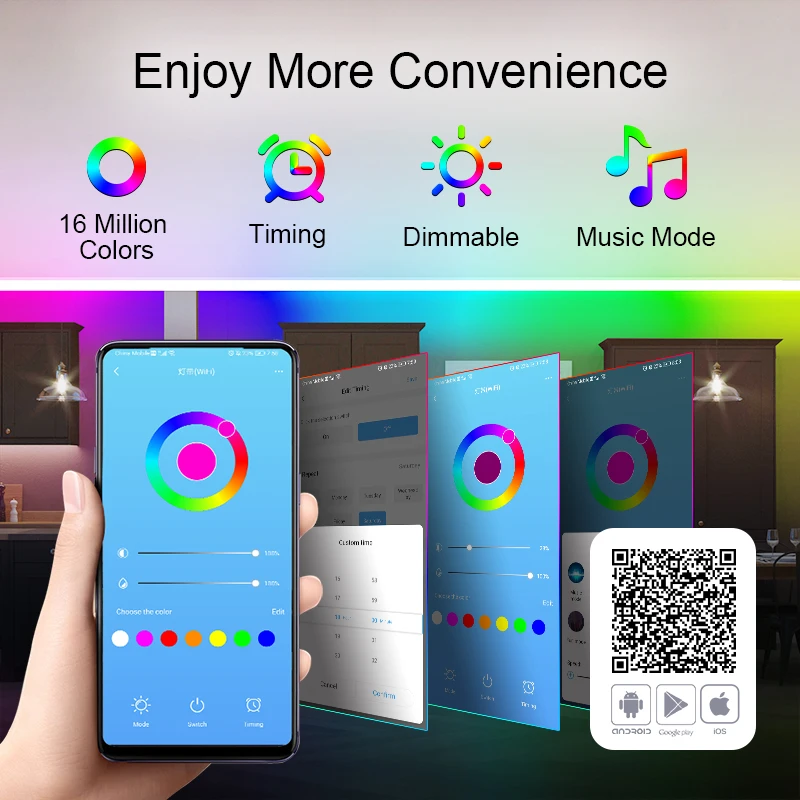 WIFI LED Strip Light SMD5050 LED Ice Light Alexa Wifi Flexible Tape LED Diode Ribbon For Room Decoration TV BackLight Magic Home