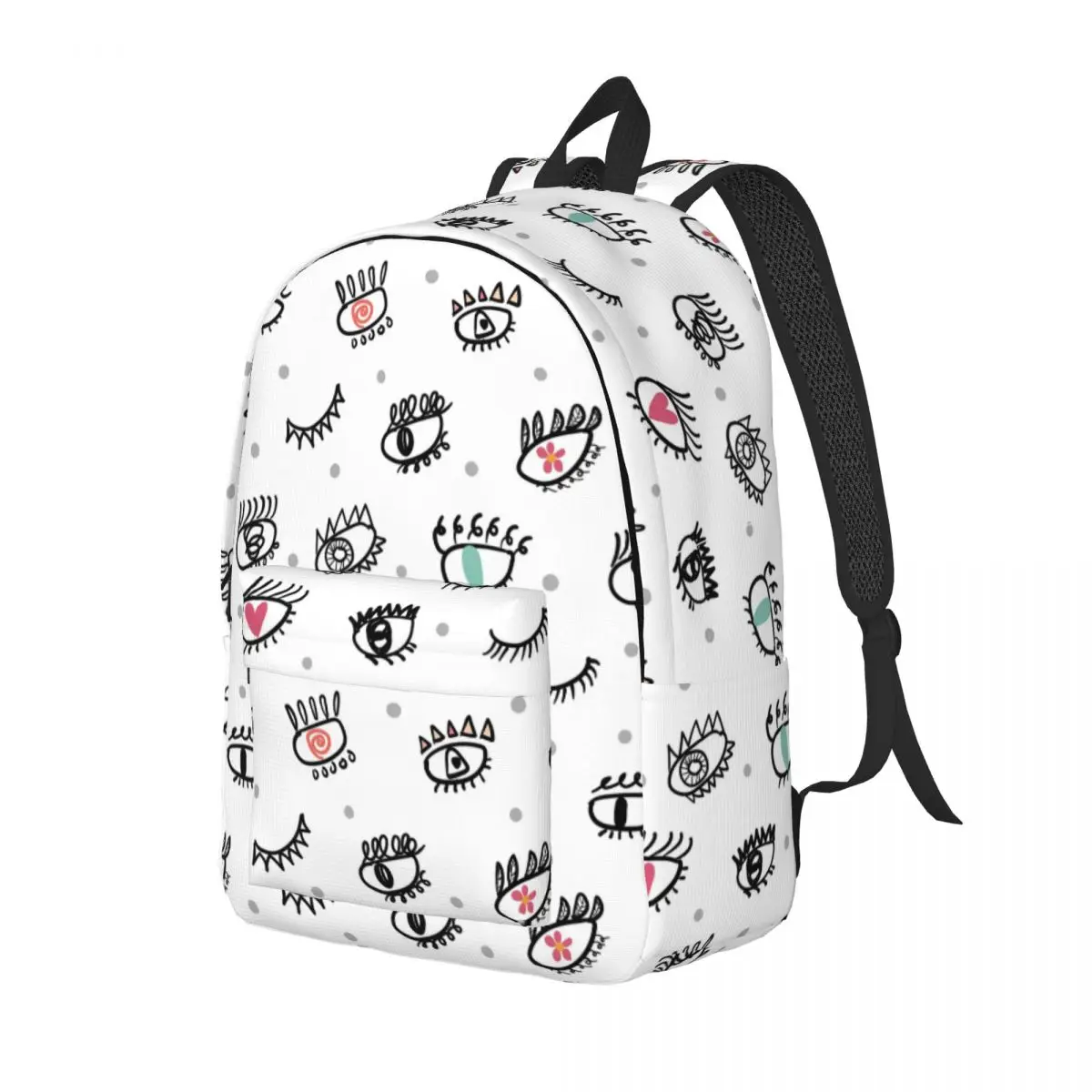 Mochila com cílios para os olhos, mochila para estudante do ensino fundamental, mochila escolar para adolescentes, linda mochila de lona, presente para estudantes