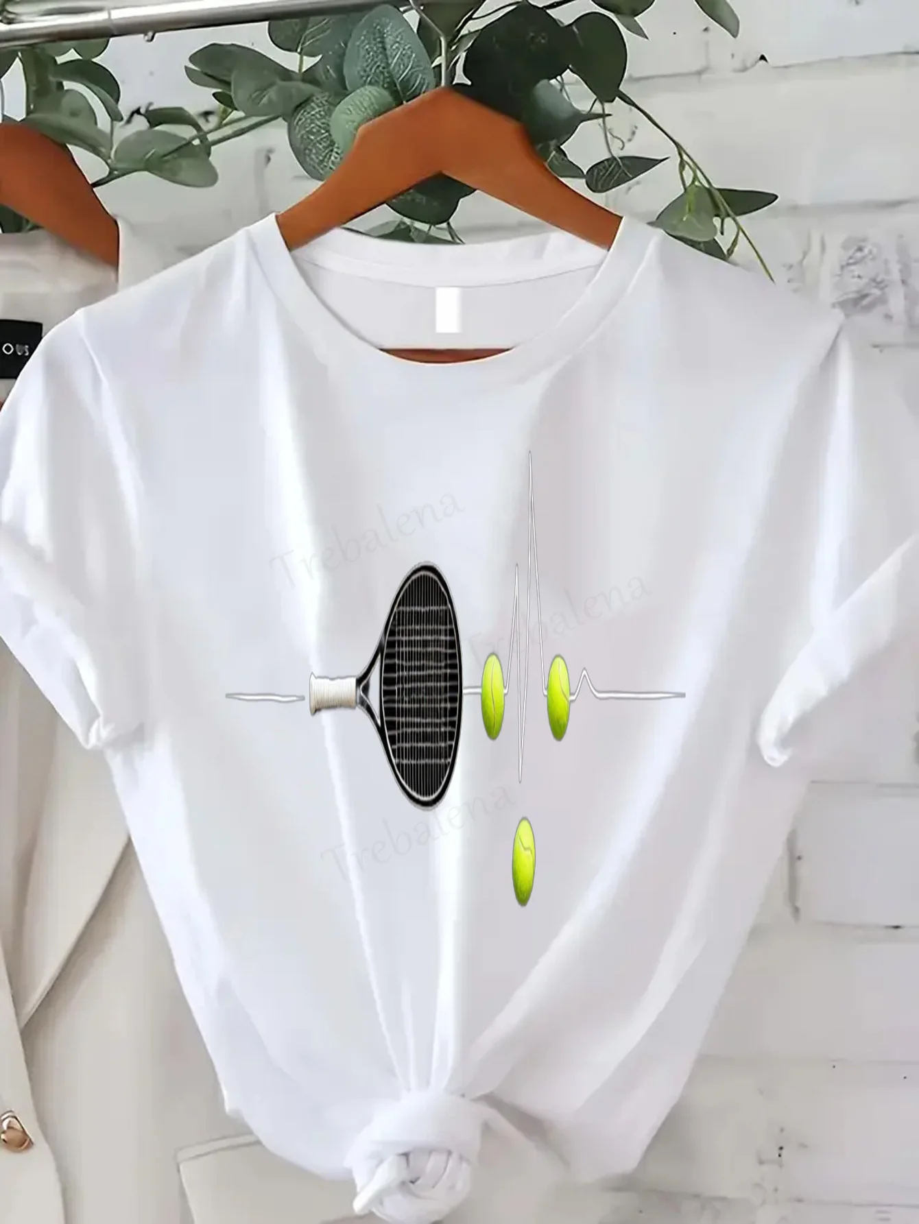 

Women T-shirt Tennis Heartbeat T-Shirt for Women, Sporty & Sexy Style