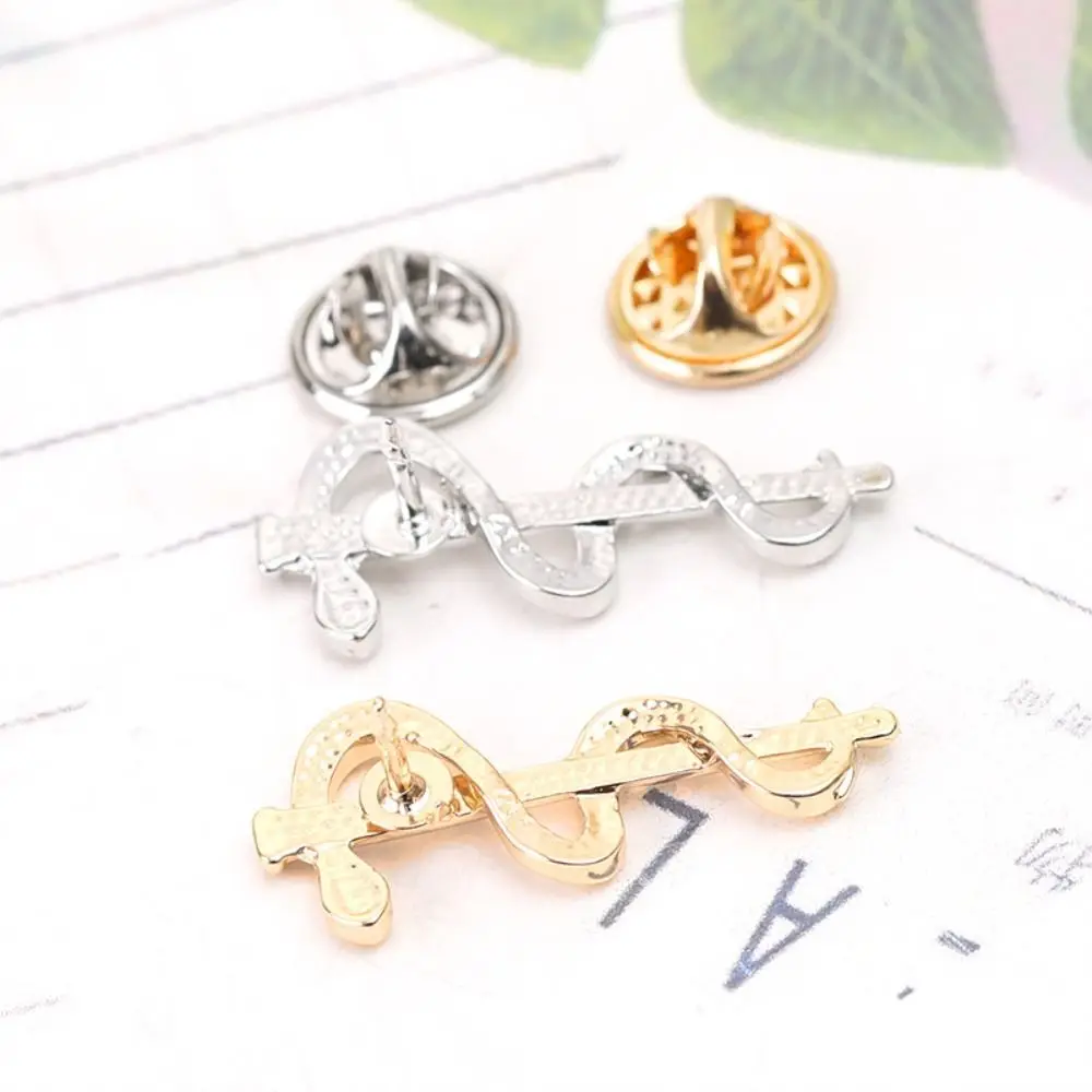 Cute Black/Gold/Silver Magic Snake Stick Brooch Alloy Toroidal Animals Electroplated Man