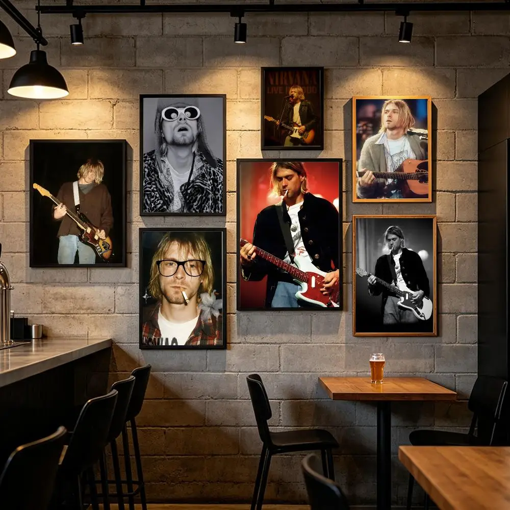 Singer K-Kurt C-Cobain Poster Art HD Art Sticky Wall Waterproof Home Living Room Bar Decoration