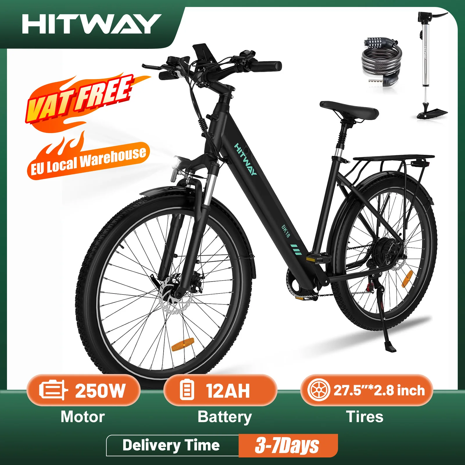 HITWAY Electric Bikes for Adult, 27.5