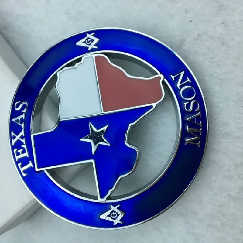 1pc 3D Alloy TEXAS MASON Pattern Masonic Stars Logo Emblem Badge Decal Car Sticker for F150 F250 Universal