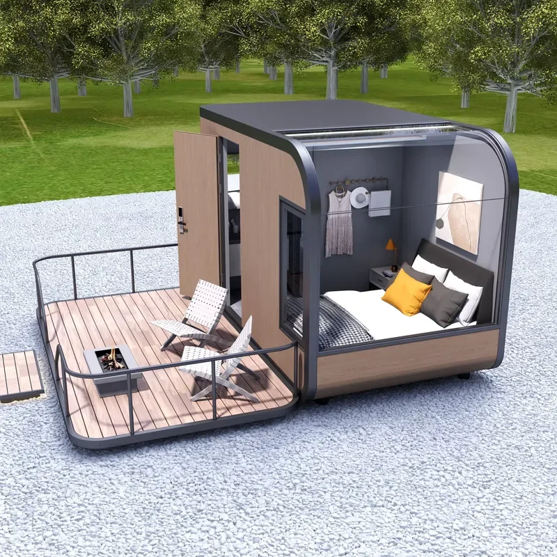 CE Certification Modern Modified Shipping Container Glamping Pod Fully Furnished Breathable Multi-Room Mobile Home for
