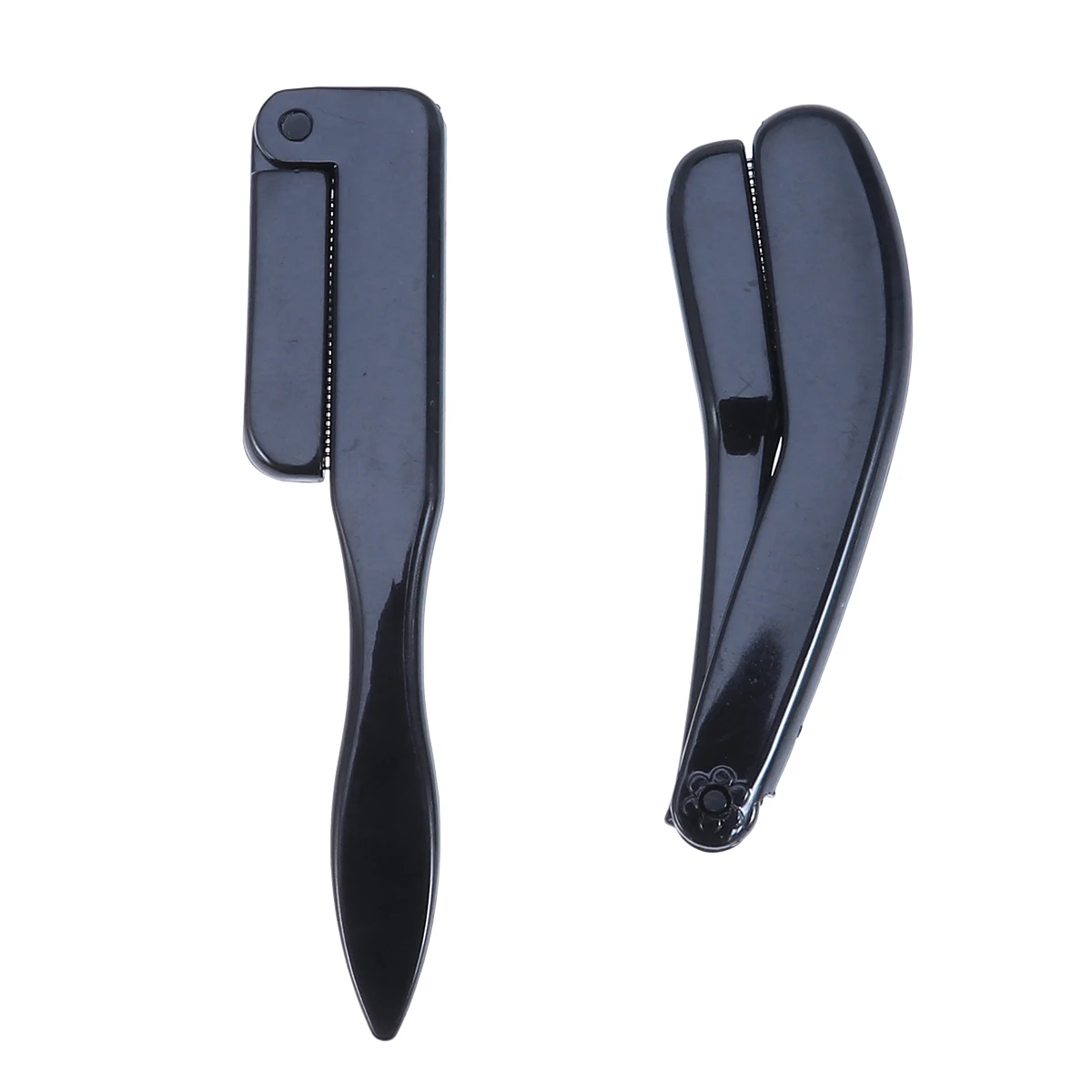 

2 PCS Stainless Steel Needle Eyebrow Comb Easy Grip Handle Foldable Eyelash Travel Size Curved