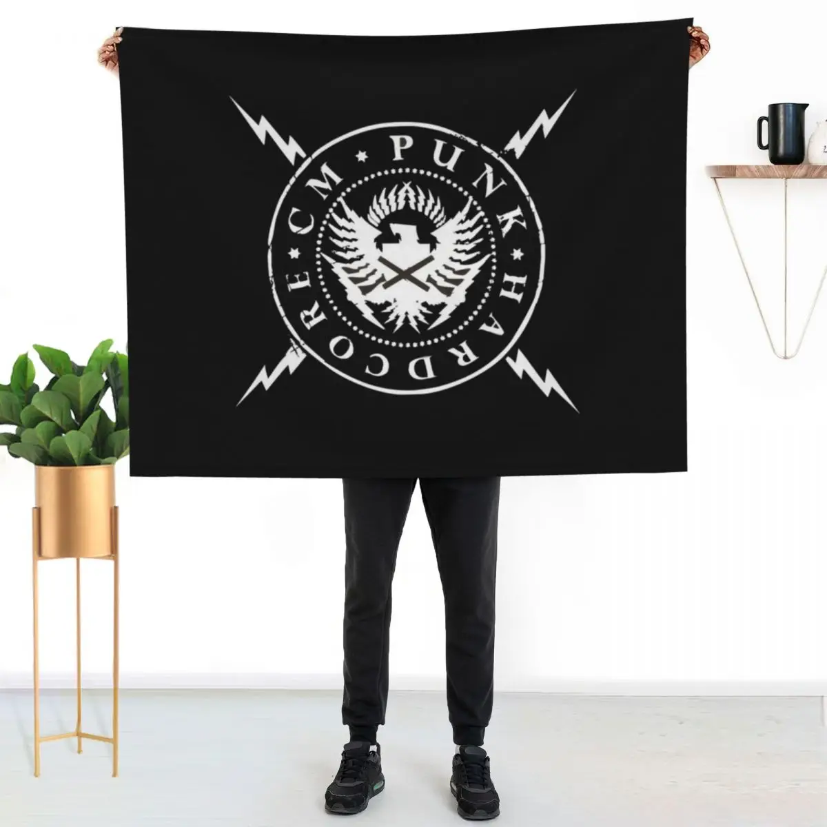 CM Punk Hardcore Throw Blanket For Decorative Sofa Bed Cute for babies Blankets