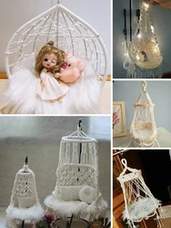 1:12 Dollhouse Miniature Furniture 1:6 Dolls Swing Chair Hammock New Diy Miniature Dollhouse Swing Decoration