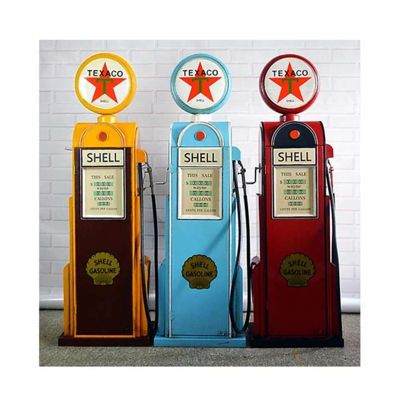 Hot sale Custom made vintage gas pump station model Metal Dispenser Model Photography Props Bar Coffee Shop metal decorations