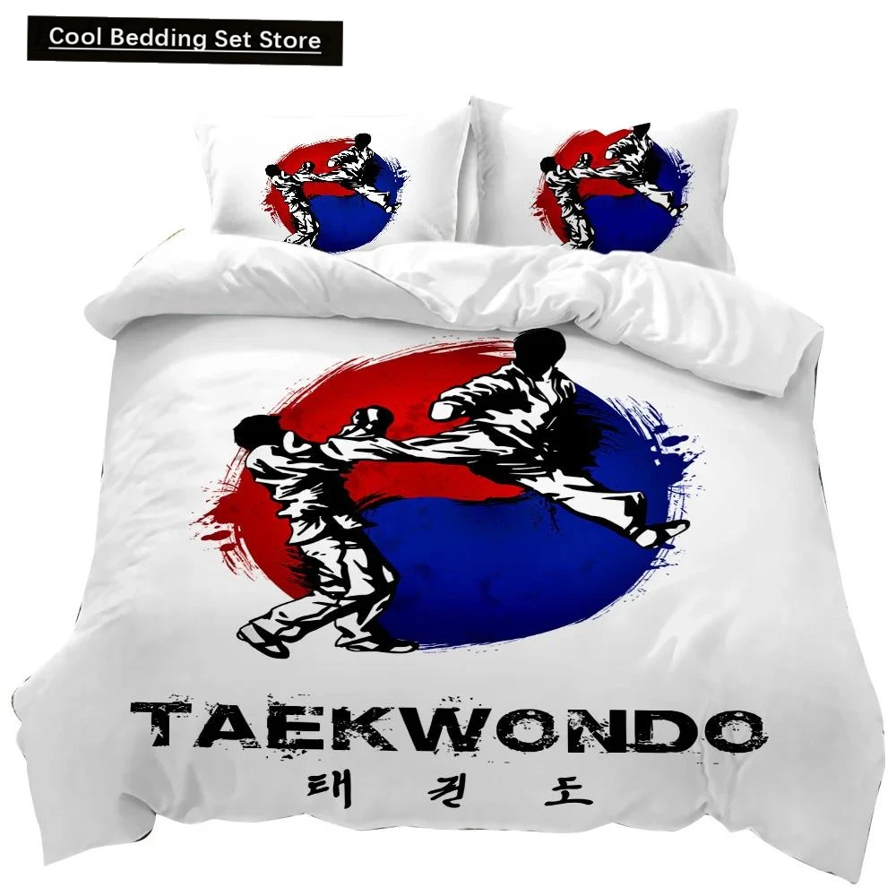 

Sports Duvet Cover Set Taekwondo Defense Techniques Sport Practice Bedding Aikido Karate Judo Queen King Polyester Quilt Cover