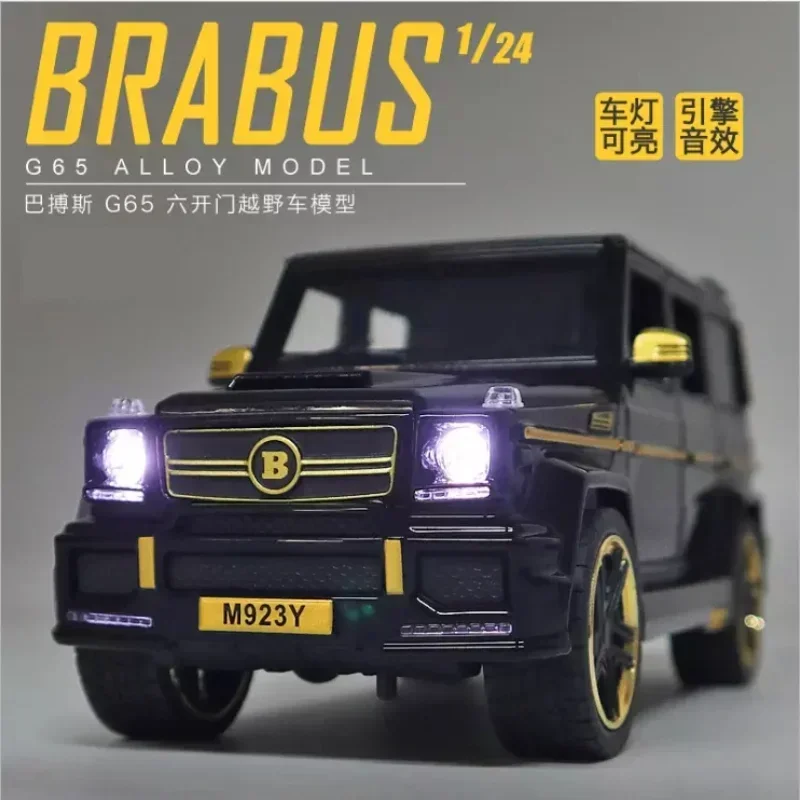 1:24 Benz G65 reequipamento modelo de carro de brinquedo fundido de metal veículo de brinquedo de alta simulação com som e luz puxar para trás presentes de carro A21