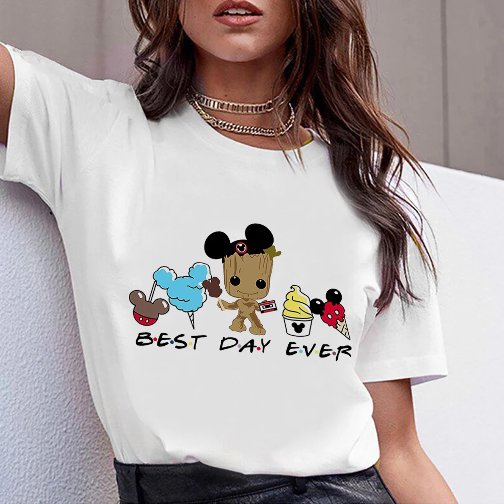 Disneyland Best Day Ever Lilo Stitch Femme T-shirts Cute Mickey Mouse Men Clothes Summer Casual Streetwear T Shirt Women Blouses