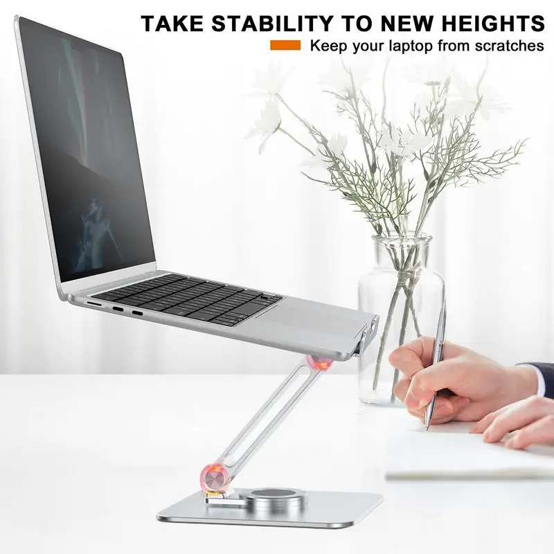 

Laptop Riser Holder Ergonomic Foldable Riser Holder Laptop Stands Rotary Shaft Desktop Cooling Base Aluminum Alloy For 10 To 17