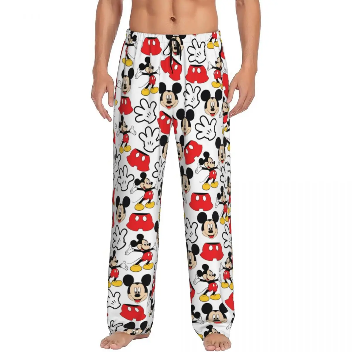 

Пижамные штаны с Микки Маусом на заказ, мужская одежда для сна, низ с карманами
