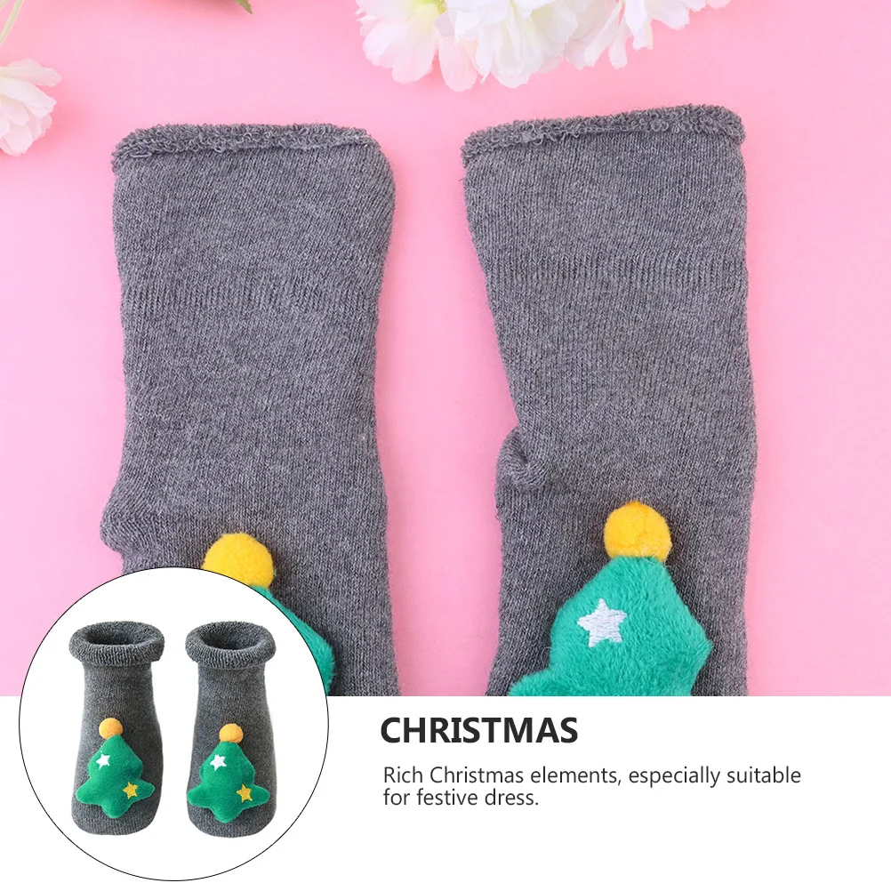 

Christmas Socks Elastic Infant Toddler Cotton Cartoon Baby Breathable Party Room Adorable