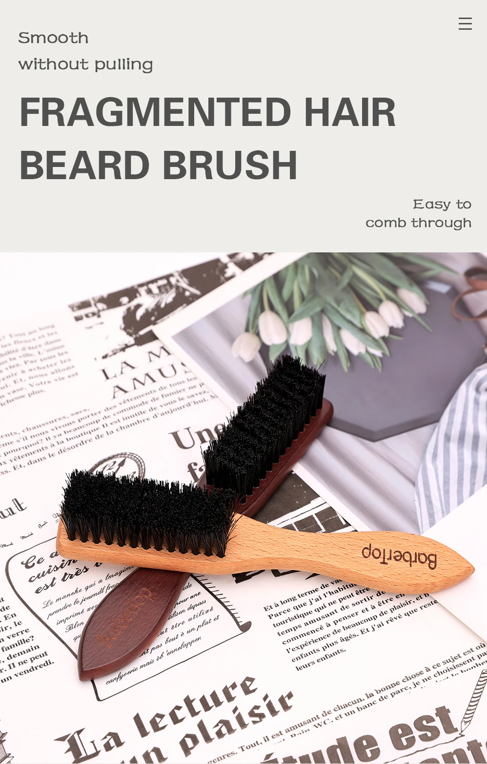 Barbertop Männer Bart Pinsel Wooded Griff Weiche Haar Reinigung Pinsel Gebrochenes Haar Entfernen Kamm Friseur Neck Duster Barber Tools – Detail 1