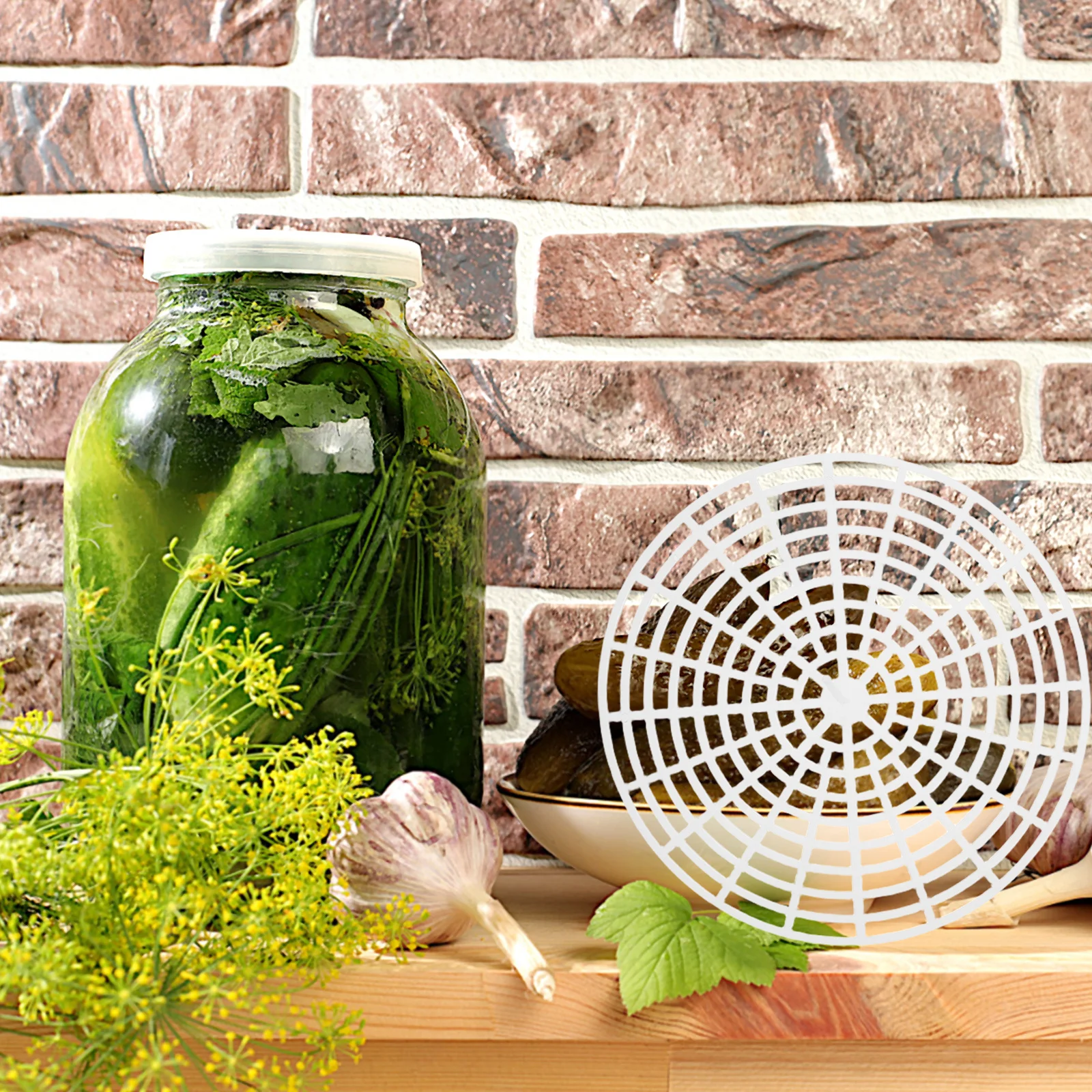 

5Pcs Vegetable Pickled Mesh Press Wide Mouth Fermentation Jar Press Plate Pickling Supplies Canning Tool Pickling Jar Accessory