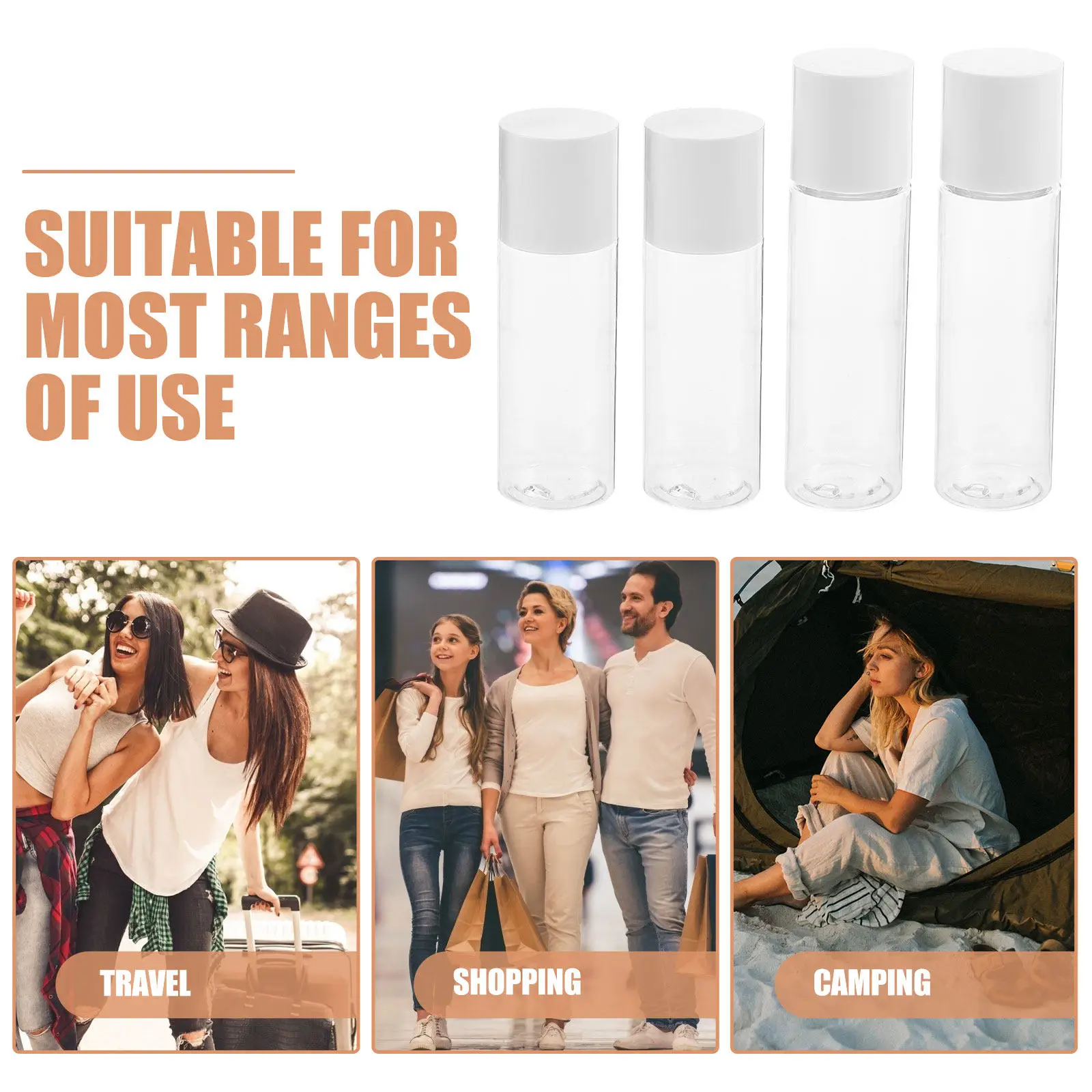 

Набор из 4 многоразовых дорожных флаконов: гладкие, прочные пластиковые бутылки для шампуня, кондиционера, лосьона, геля, туалетных принадлежностей для путешествий