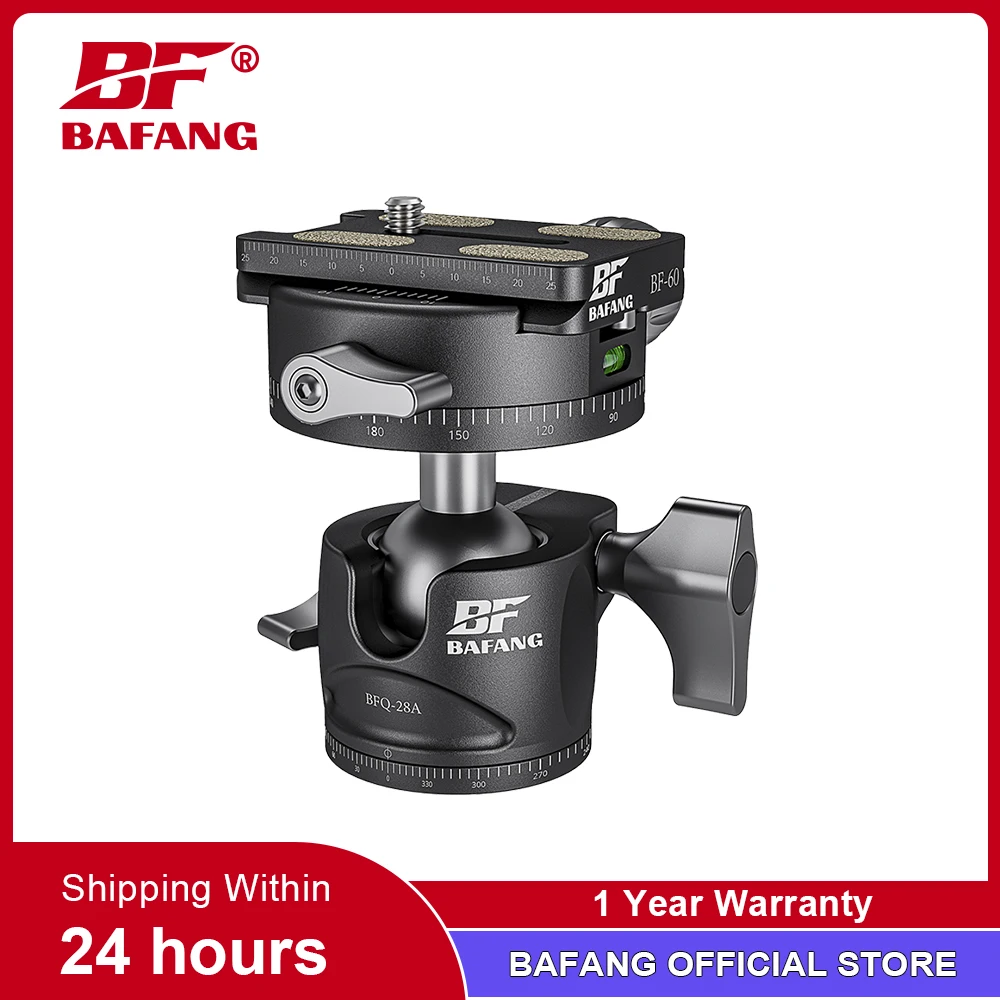 BAFANG BFQ-28A DSLR Camera Tripod Ball Head 36MM 360 Rotating Panoramic Low Profile Ball Head (Free quick installation board)