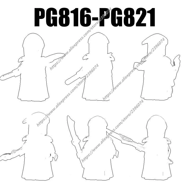 PG816-PG821 Action Figures Movie accessories Building Blocks Bricks PG816 PG817 PG818 PG819 PG820 PG821 Educational Toys