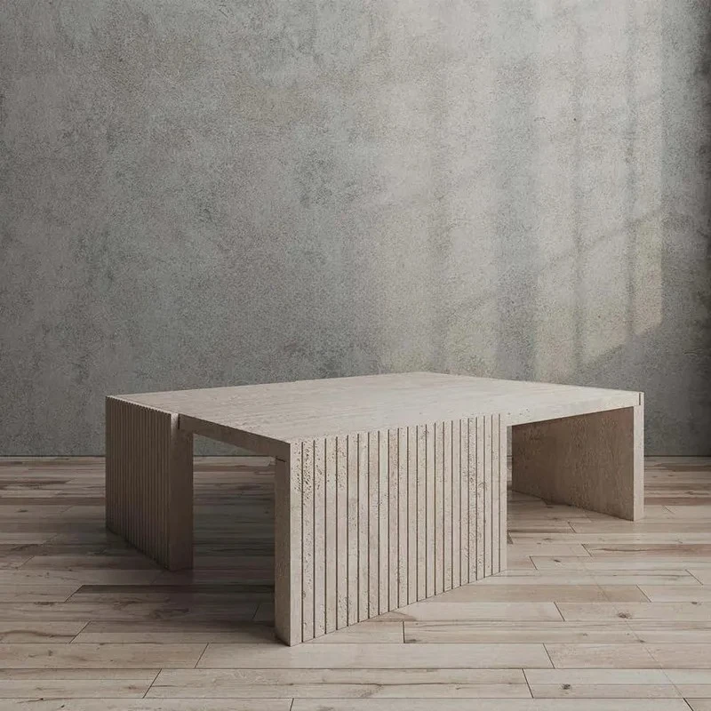 

Wabi Sand Wind Huangdong Stone Coffee Table Designer Living Room Square Marble Coffee Table Small Unit