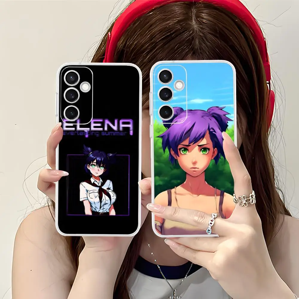 

Everlasting Summer Lena Clear Mobile Phone Case for Samsung Galaxy S25 S24 S23 S22 S21Plus FE Ultra Colorful Cover
